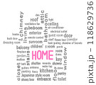 テキストアート　HOME　グレー＆ピンク 118629736