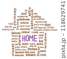 テキストアート　HOME　ブラウン＆パープル 118629741