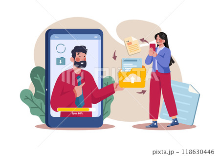 Online File sharing Illustration 118630446