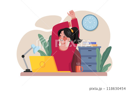 Woman taking a break from work 118630454