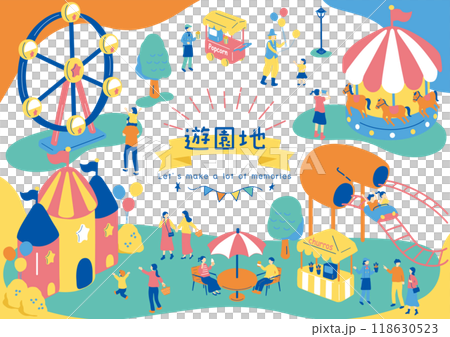 遊園地を楽しむ人達 遊園地を楽しむ人達 118630523