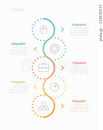 Infographic 5 options design elements for your business data. Vector Illustration. 118630537