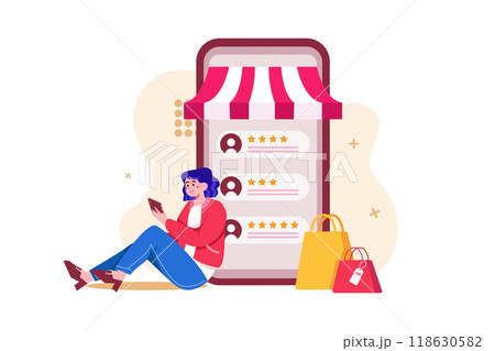 Women Giving Shopping Reviews Online Women Giving Shopping Reviews Online 118630582