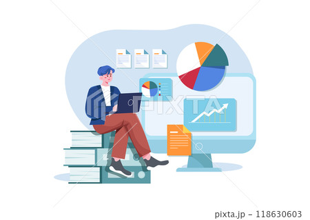 Businessman Working On The Financial Report Businessman Working On The Financial Report 118630603