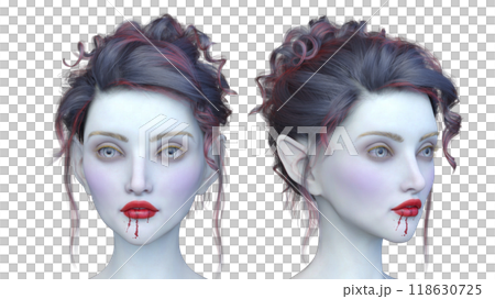 ホラーメイクアップの女性 118630725
