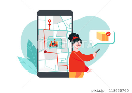 Parcel Delivery Service Illustration concept. Flat illustration isolated on white background 118630760