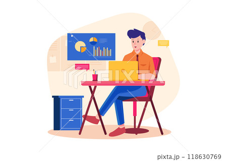 Business Activities Illustration concept. Flat illustration isolated on white background 118630769