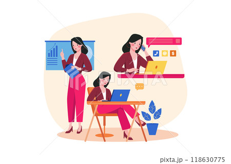 Business Activities Illustration concept. Flat illustration isolated on white background 118630775