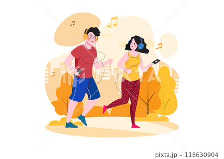 Podcast Audio Illustration concept. Flat illustration isolated on white background Podcast Audio Illustration concept. Flat illustration isolated on white background 118630904