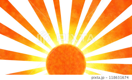 朝日　初日の出の年賀状素材 118631674