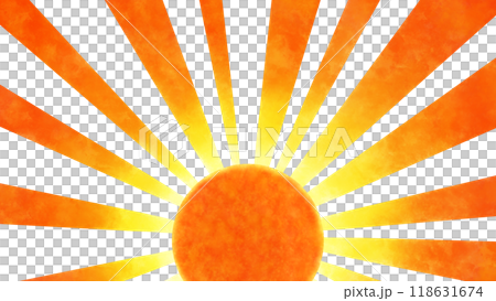 朝日　初日の出の年賀状素材 118631674