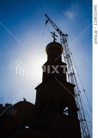 Beautiful white Russian Christian Orthodox Church. Religion Beautiful white Russian Christian Orthodox Church. Religion 118632845