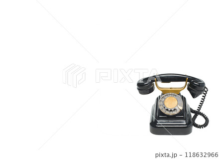 Old grunge vintage Dial Phone on white isolated Old grunge vintage Dial Phone on white isolated 118632966
