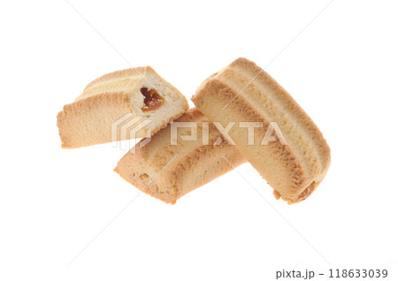 Tasty cookie and cakes isolated on white background Tasty cookie and cakes isolated on white background 118633039
