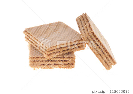 Tasty cookie and cakes isolated on white background 118633053