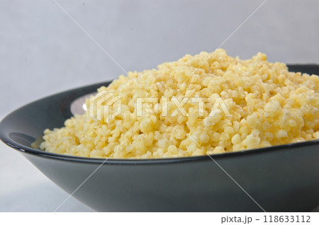 groats in plate on white groats in plate on white 118633112