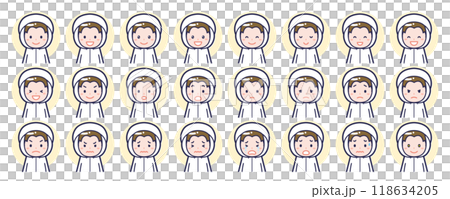 Male hygiene clothing facial expression set 118634205