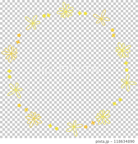 黃色手繪花框 黃色手繪花框 118634890