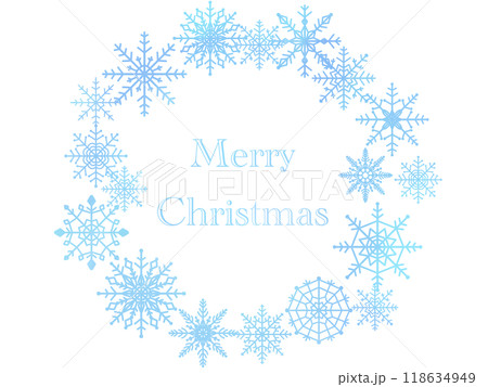 青い雪の結晶の背景 118634949