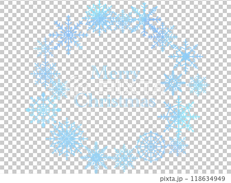 青い雪の結晶の背景 118634949