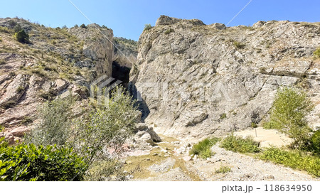 Harmankaya Canyon, Bilecik, Turkey. Harmankaya Canyon is located in Harmankaya Nature Park. Magnificent natural scenery, hills and rocks in which the canyon is located. Harmankaya Canyon, Bilecik, Turkey. Harmankaya Canyon is located in Harmankaya Nature Park. Magnificent natural scenery, hills and rocks in which the canyon is located. 118634950