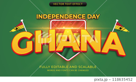 Editable text effects with the theme of independence day of world countries 118635452