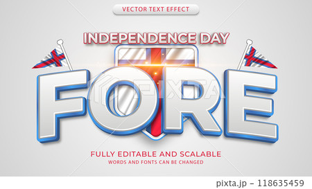 Editable text effects with the theme of independence day of world countries 118635459