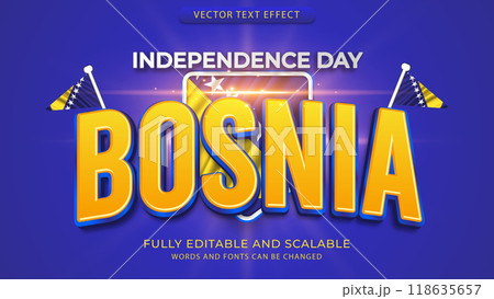 Editable text effects with the theme of independence day of world countries 118635657