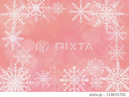 雪の結晶のイラスト背景 赤 雪の結晶のイラスト背景 赤 118635702