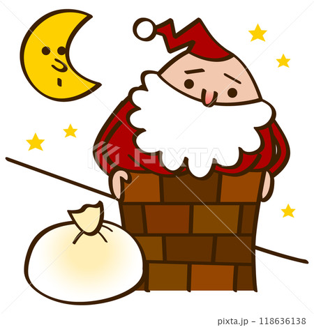 煙突にはまるサンタクロース 118636138