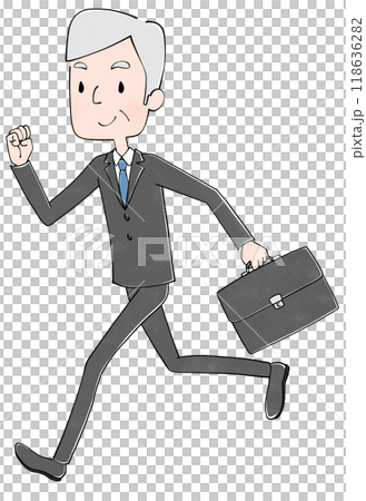 中年商人跑步 118636282