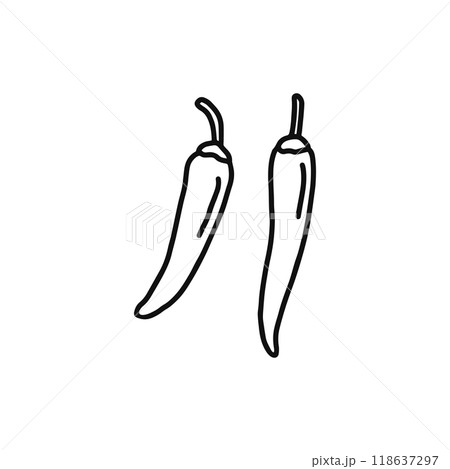 とうがらし　線画 118637297