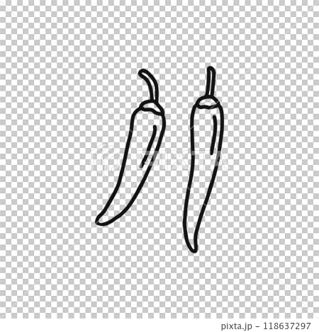 とうがらし　線画 118637297