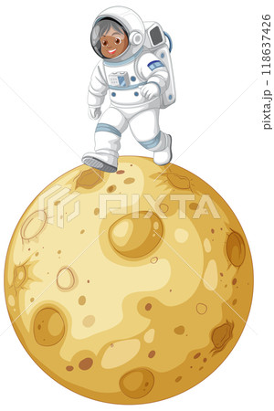 Kid Astronaut Exploring the Moon Kid Astronaut Exploring the Moon 118637426