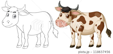 Cute Cartoon Cow Illustration Cute Cartoon Cow Illustration 118637456