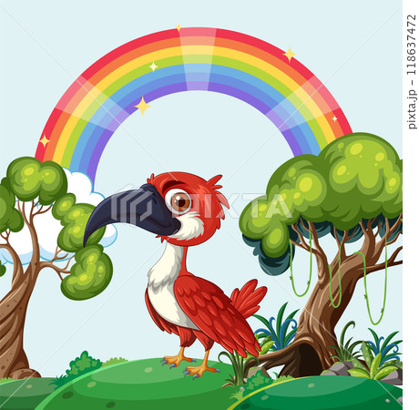 Colorful Bird Under Rainbow Colorful Bird Under Rainbow 118637472
