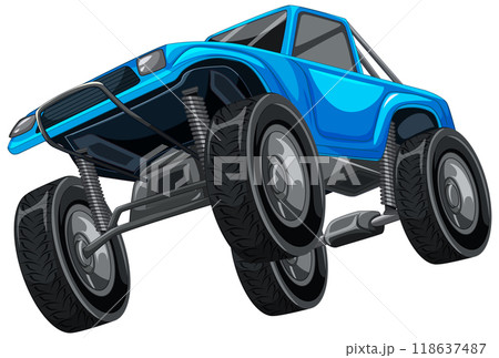 Blue Off-Road Monster Truck Blue Off-Road Monster Truck 118637487