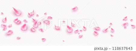 Pink flower petals flying 118637643