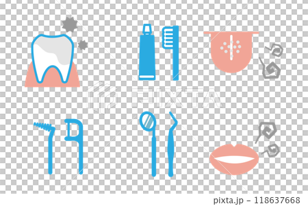 Tooth dental care icon line drawing illustration 118637668
