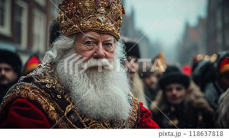 St. Nicholas Parade. A festive scene showing a St. Nicholas 118637818