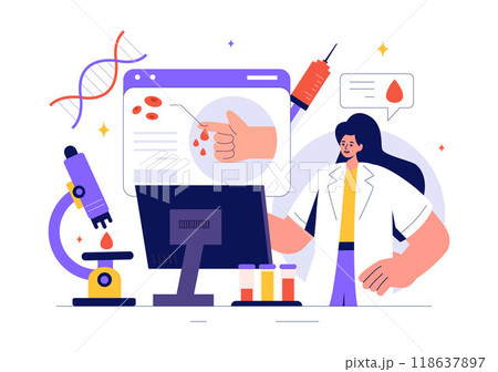 Hemophilia Vector Illustration Featuring a Doctor Examining an Injured Knee or Joint and Blood Disorders in a Healthcare Flat Style Cartoon Background 118637897