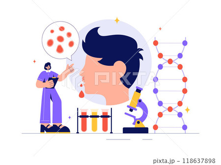 Hemophilia Vector Illustration Featuring a Doctor Examining an Injured Knee or Joint and Blood Disorders in a Healthcare Flat Style Cartoon Background 118637898
