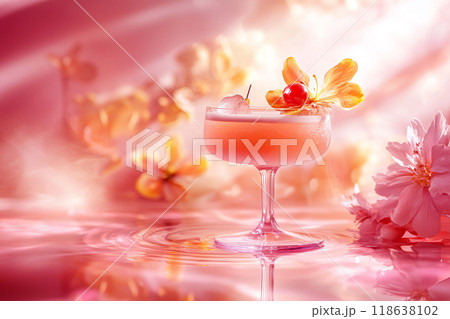 Tropical Cocktail in Pink 118638102