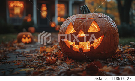 Halloween Pumpkin Pathway Halloween Pumpkin Pathway 118638128