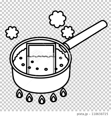 在鍋中加熱蒸煮食品的插圖 118638725