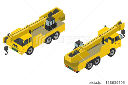 アイソメトリックイラスト：クレーン車 118639306