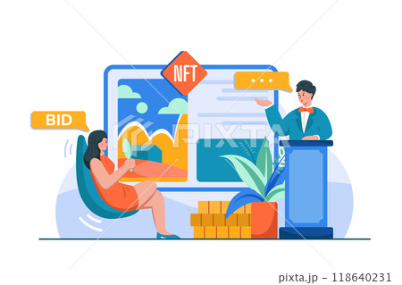 Digital World Illustration concept. Flat illustration isolated on white background 118640231