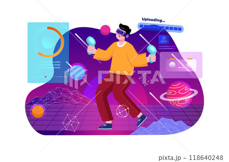 Metaverse Technology Illustration concept. Flat illustration isolated on white background 118640248