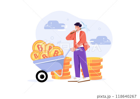 Cryptocurrency Illustration concept. Flat illustration isolated on white background 118640267