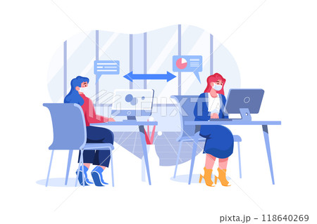 Office Employee at a Safe Social Distance Office Employee at a Safe Social Distance 118640269